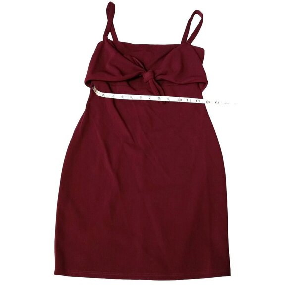 Blue Blush Tie Front Mini Dress Maroon sz M Cocktail Party Graduation Night Out - Picture 8 of 12